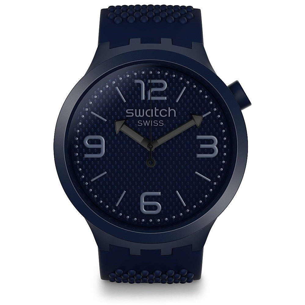 Orologio Uomo Silicone Plastica Swatch Big Bold 47mm Numeri Blu Solo Tempo