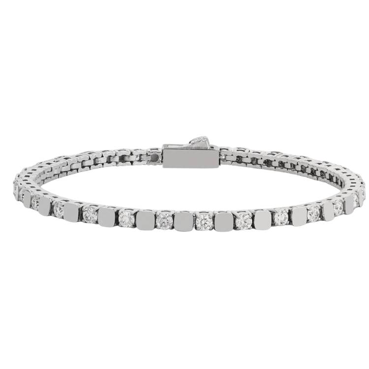 Bracciale Uomo John Richmond Tennis Acciaio Titanio Diamanti Bianchi JRTM16WW