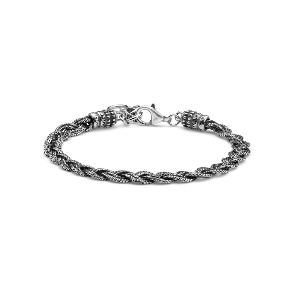Bracciale Uomo Maria Cristina Sterling Argento 925 Intreccio Brunita G4508