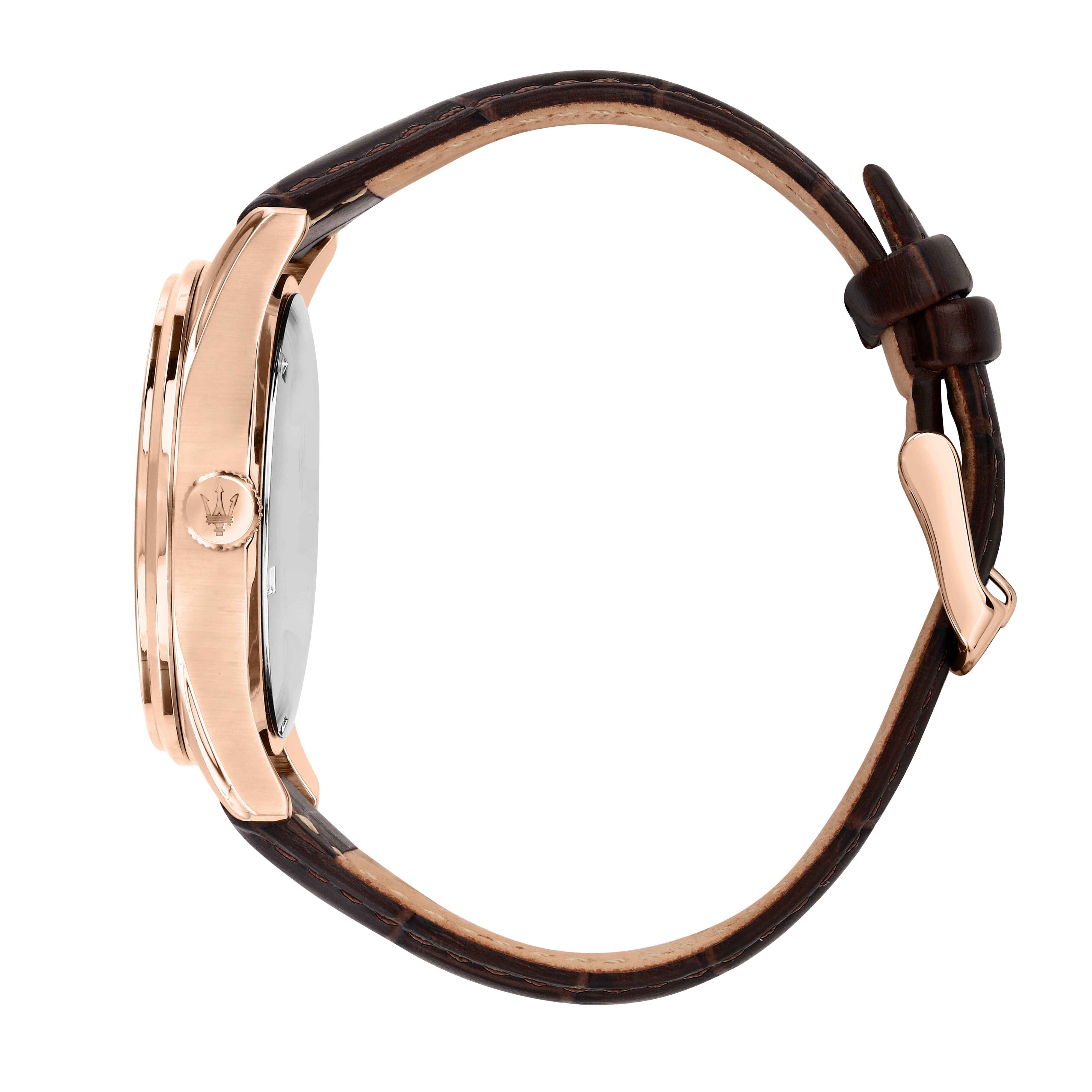 Orologio Uomo Maserati Acciaio Pelle Marrone Quarzo Data R8851124002