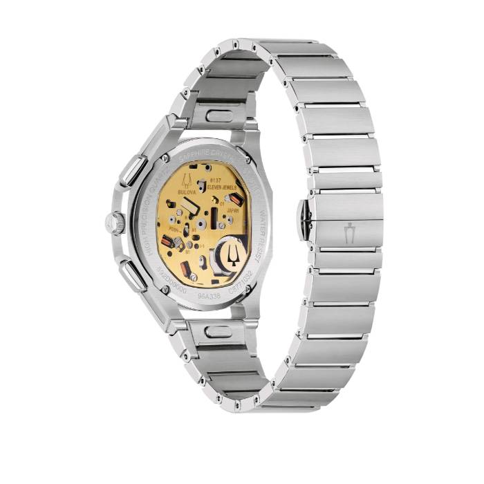 Orologio Uomo Bulova Curv Progressive Quarzo Cronografo Verde Acciaio Satinato 94A338