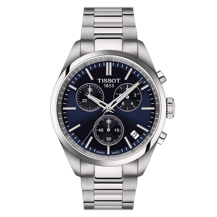 Orologio Uomo Tissot PR100 Blu Acciaio Quarzo Cronografo Data T1504171104100