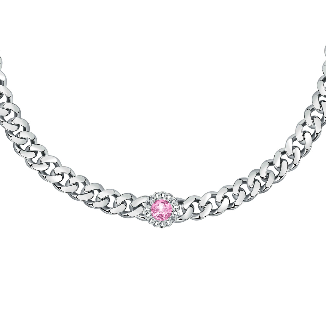 Collana Donna Chiara Ferragni Groumette Ciondolo Zirconi Bianchi Rosa