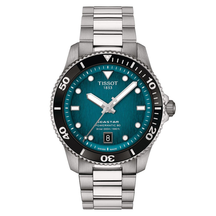 Orologio Uomo Tissot Automatico Seastar Turchese 300 m Acciaio T120801109100