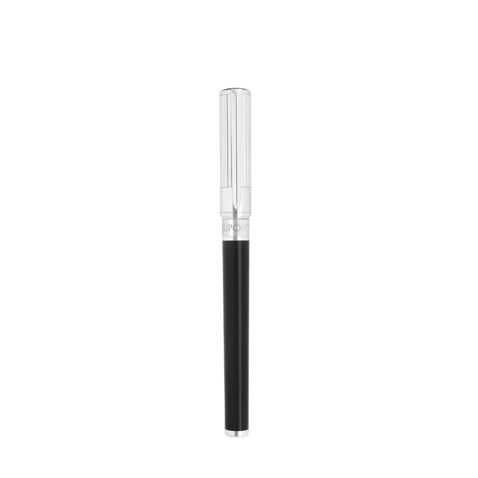 Penna Uomo Dupont Initial Piuma Cromata Acciaio Lacca Nero 270201