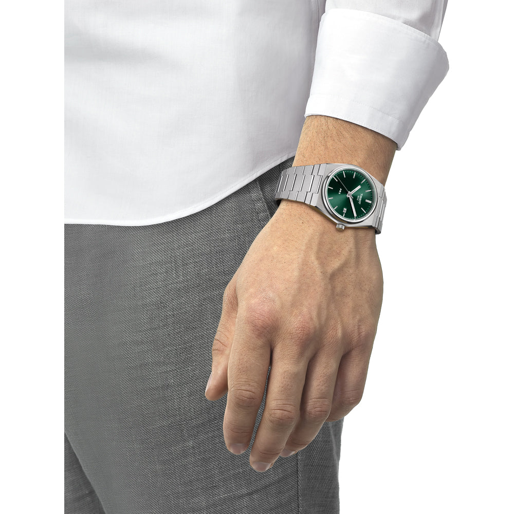 Orologio Acciaio Uomo Tissot Classic Prx Green Dial Data Movimento Svizzero