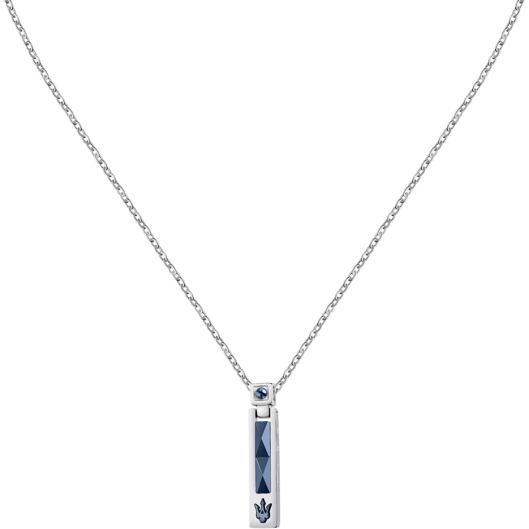 Collana Uomo Maserati Acciaio E Ceramica Azzurra JM423ATZ26