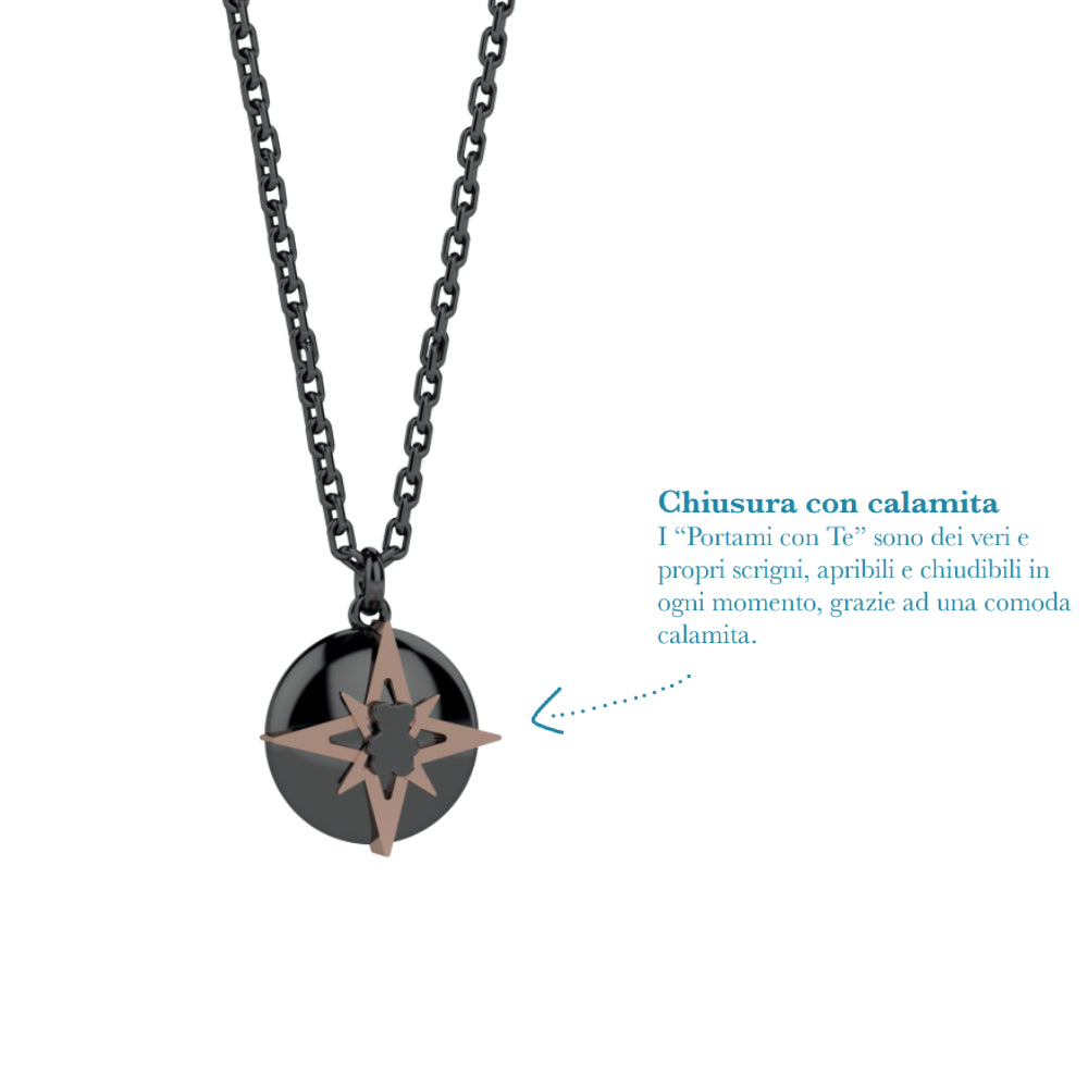 Collana Uomo Nanan Portami Con Te Argento 925 Rosa Dei Venti PNAN0014