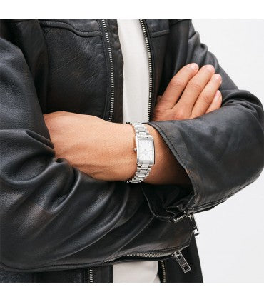 Orologio Uomo Daniel Wellington Acciaio Bianco Quadro 35 x 24 mm DW00100701