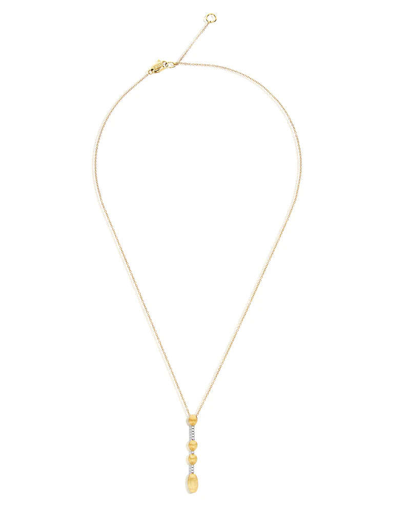 Collana Donna Nanis Oro Giallo 18 KT Pendente Diamanti Boules Satinata CS3-589-GB-IN