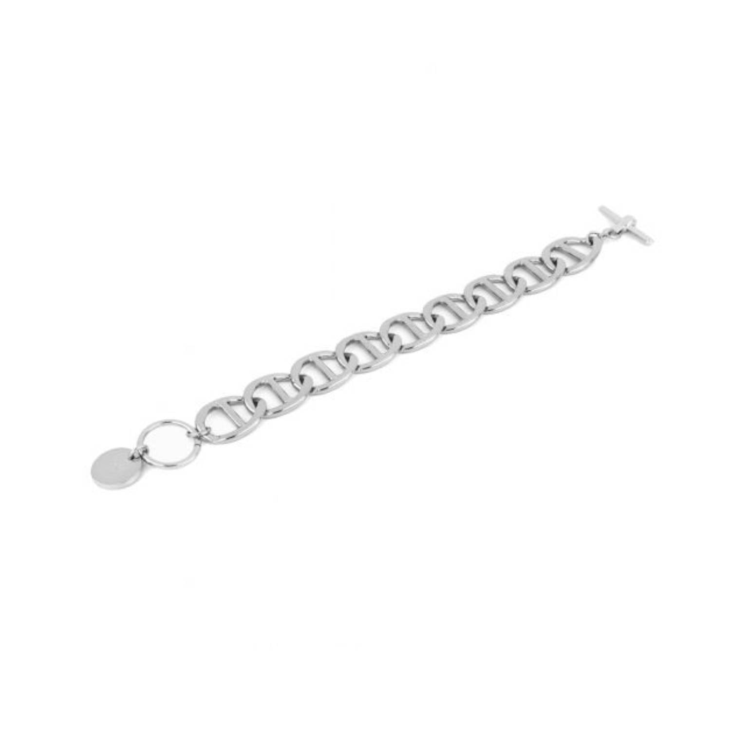 Bracciale Donna Unoaerre Bronzo Bianco Maglia Intrecciata Traversino