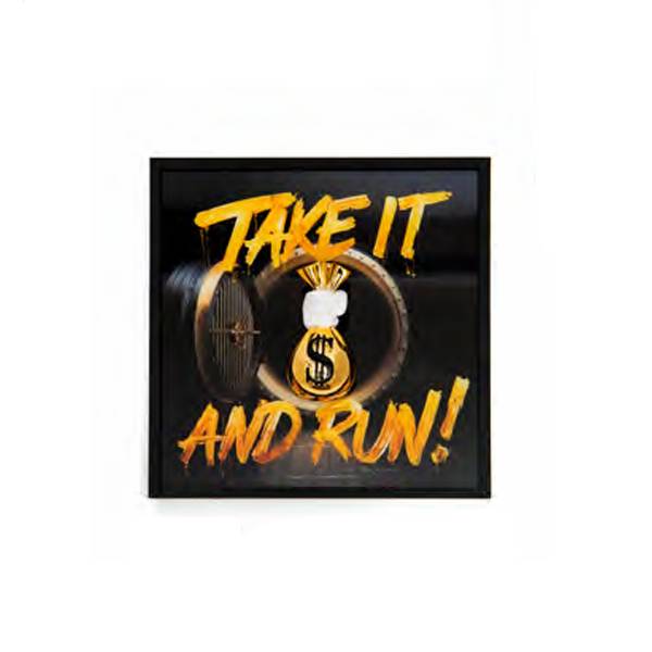 Quadro Sequenze Money Bag Take It And Run 40x40 cm PZ046/TR