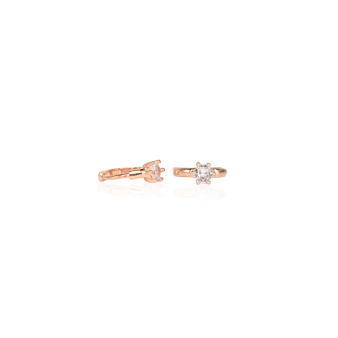 Orecchini Donna Re Mida Argento 925 Rosé Zircone Bianco O029