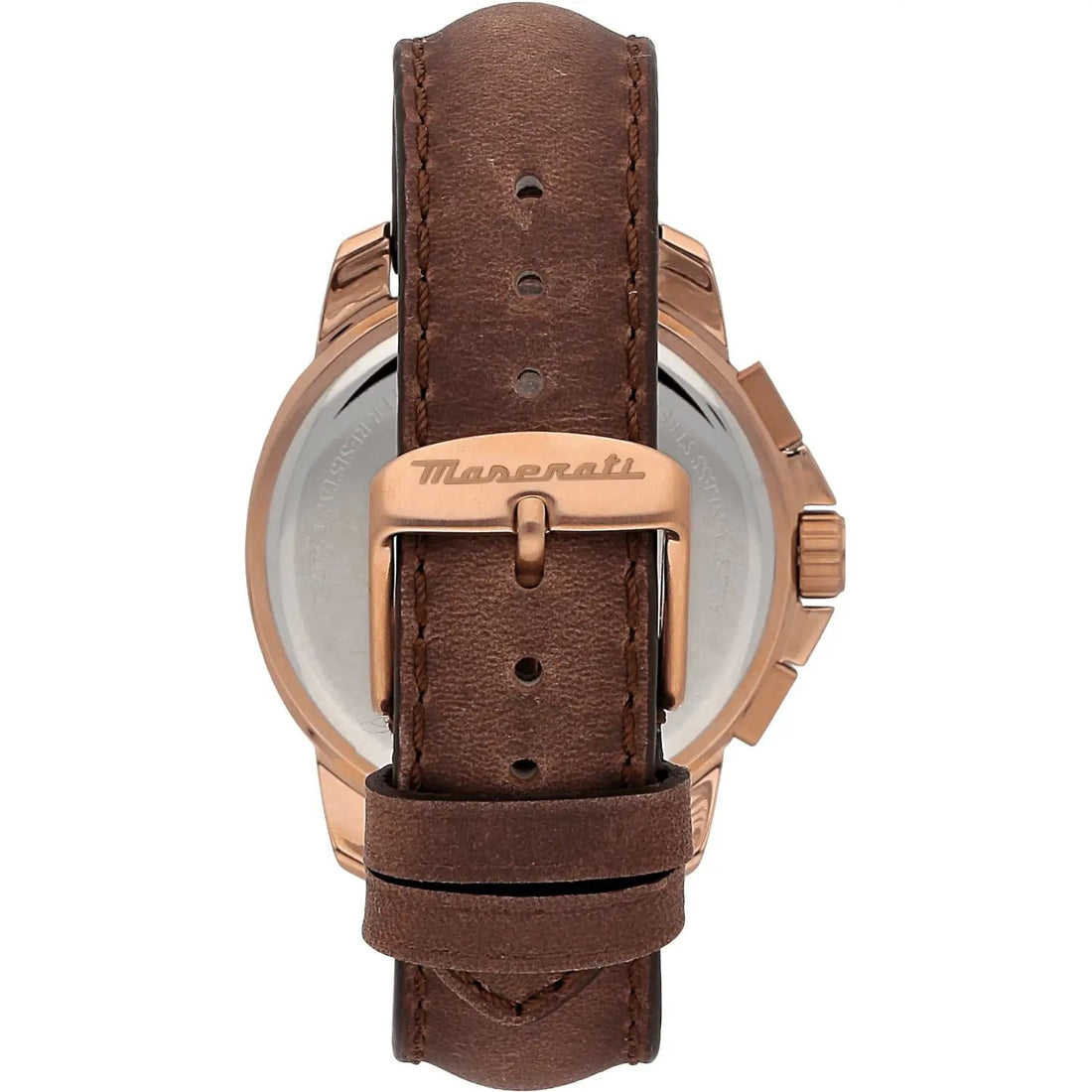 Orologio Uomo Maserati Acciaio Rosè Pelle Marrone Successo Cronografo Quarzo R8871621012