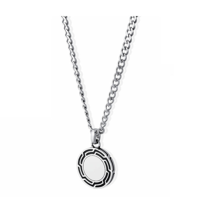 Collana Uomo Liu Jo Acciaio con targhetta rotonda MLJ580