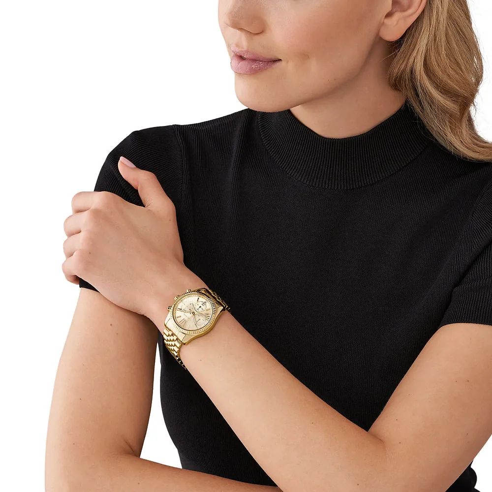 Orologio Donna Michael Kors Acciaio Dorato Quarzo Cronografo Data MK7378