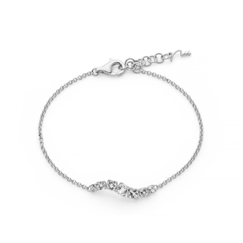 Bracciale Donna Miluna Argento 925 Giochi Di Luce Topazi Bianchi BRD1269