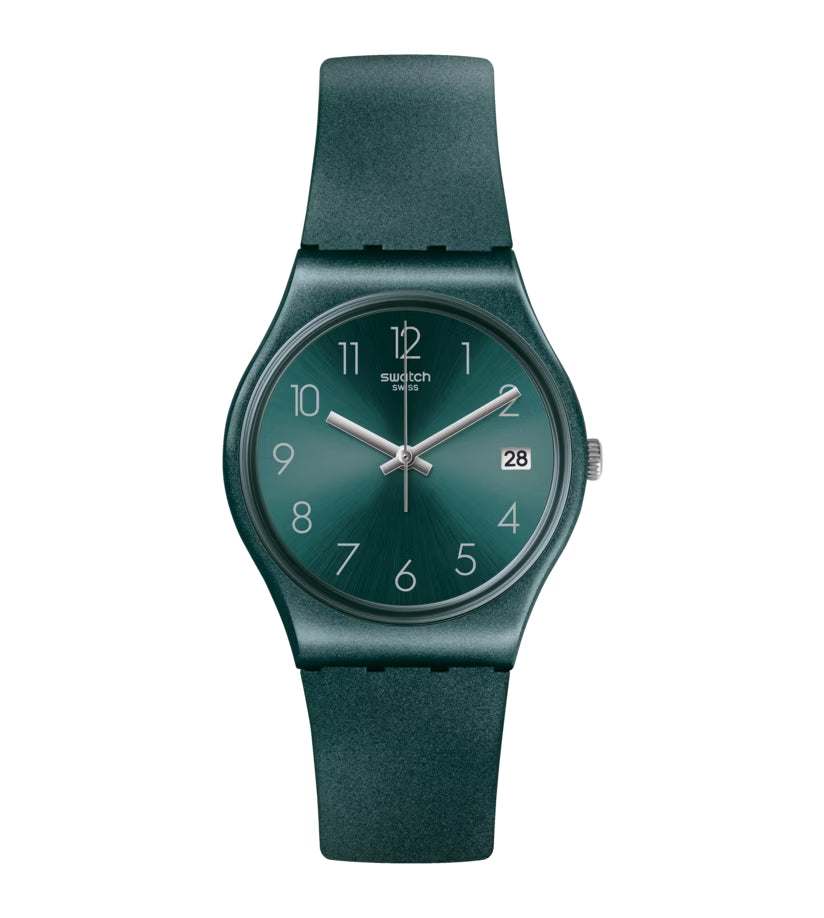 Orologio Unisex Bambino Swatch Ashbaya Verde Smeraldo Quarzo Data GG407