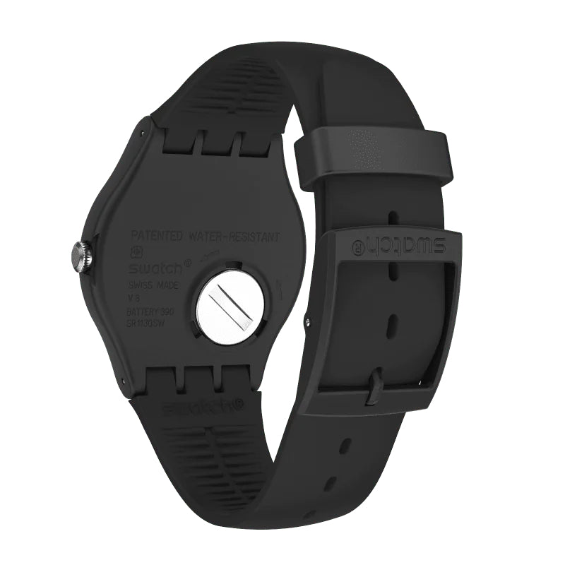 Orologio Uomo Swatch Quarzo Solo Tempo Bioceramic Nero Scheletrato SO32B107