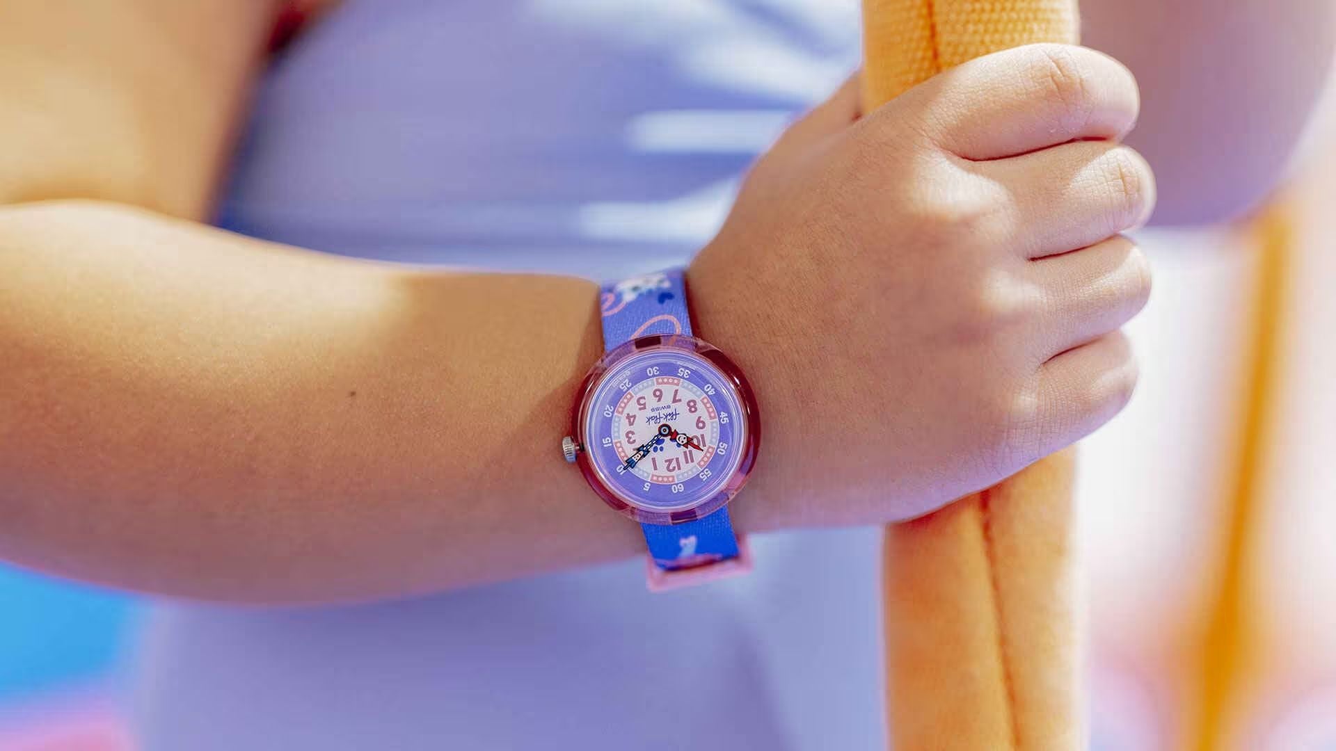 Orologio Bambina Swatch Flik Flak Ballerichat Quarzo Solo Tempo Rosa Gatto FBNP208