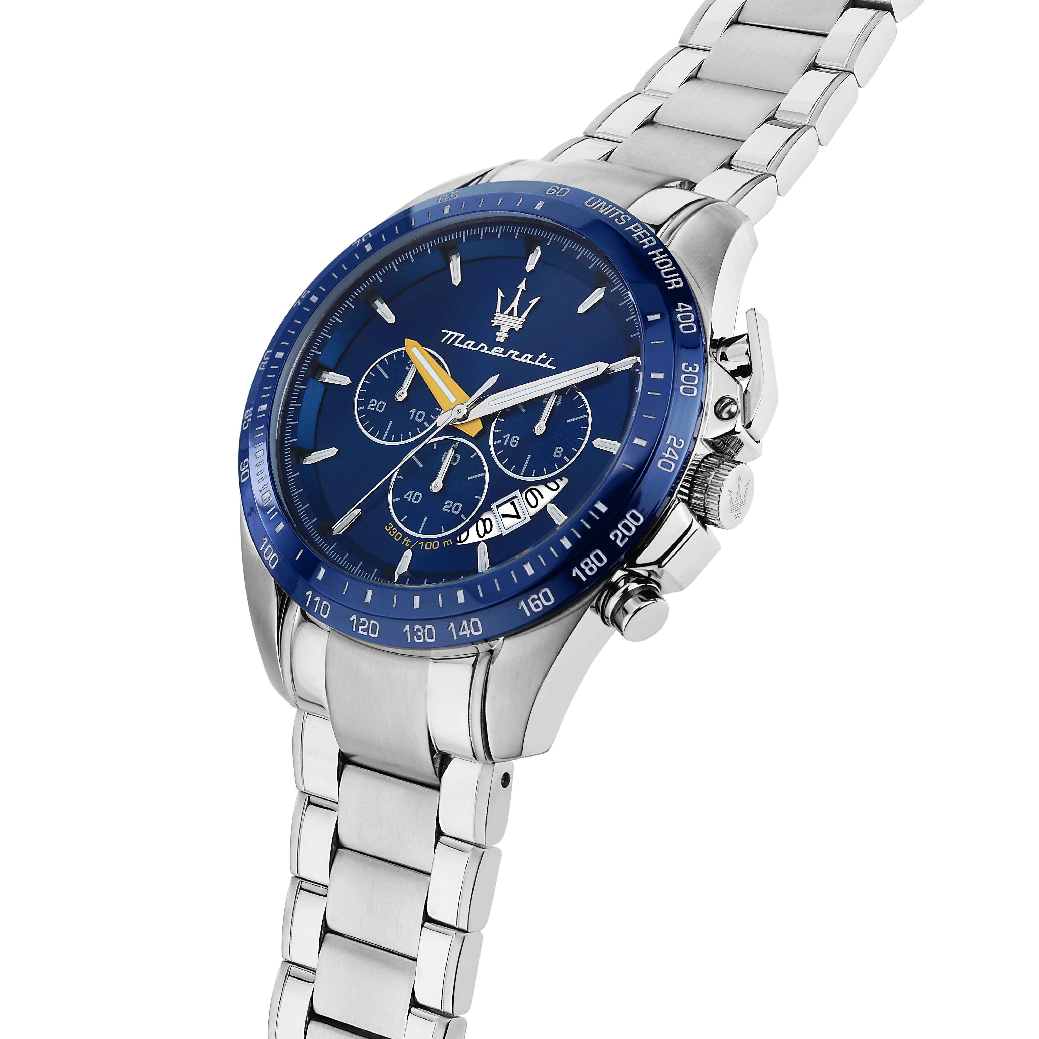 Orologio Uomo Maserati Set Box Bracciale Acciaio Quarzo Cronografo Blu R8871612039