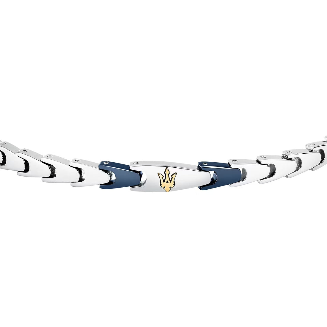 Bracciale Uomo Maserati Acciaio con Targhetta Centrale  e logo PVD Dorato JM225AVD82
