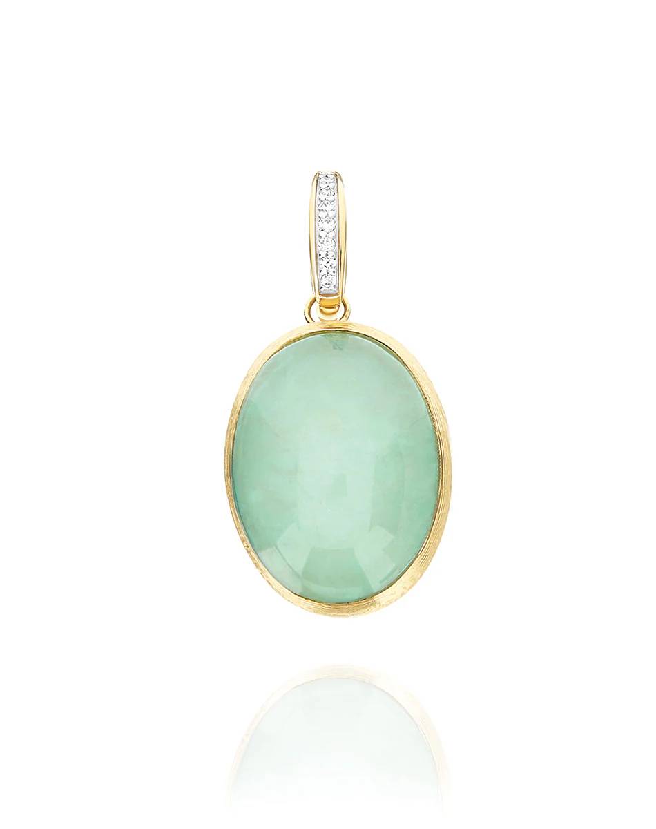 Ciondolo Donna Nanis Oro Giallo 18 KT Diamanti e cristallo di rocca e giadeite PS12-609