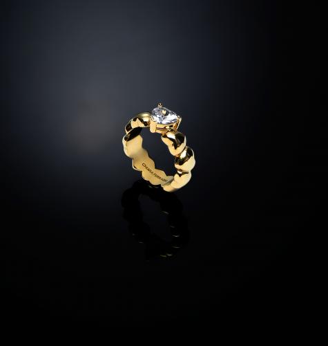 Anello Donna Chiara Ferragni Cuoricino Acciaio Dorato Zircone Cuore J19AVT05012