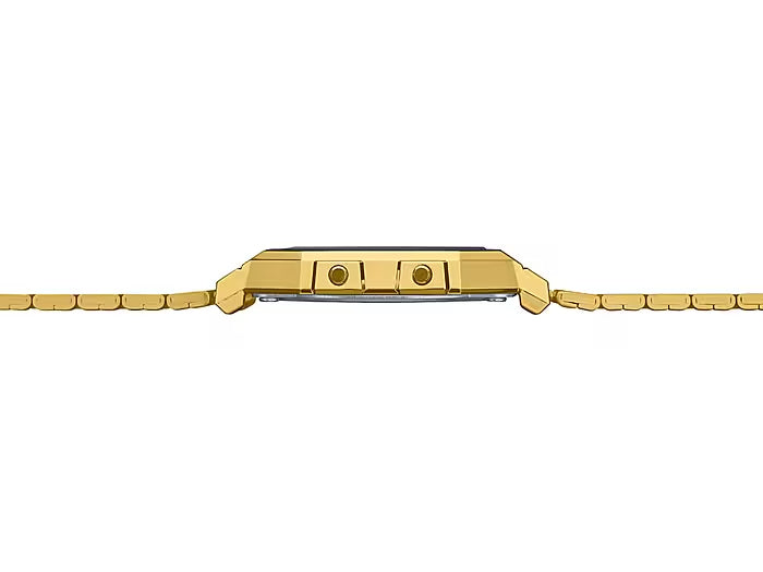 Orologio Uomo Acciaio Dorato Casio Vintage Quarzo Cronografo A700-WG-9ADF