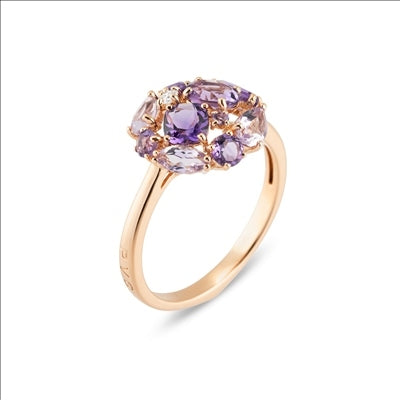 Anello Donna Ponte Vecchio Gioielli Oro 18 KT Ametista Diamante CA1758GRR-P