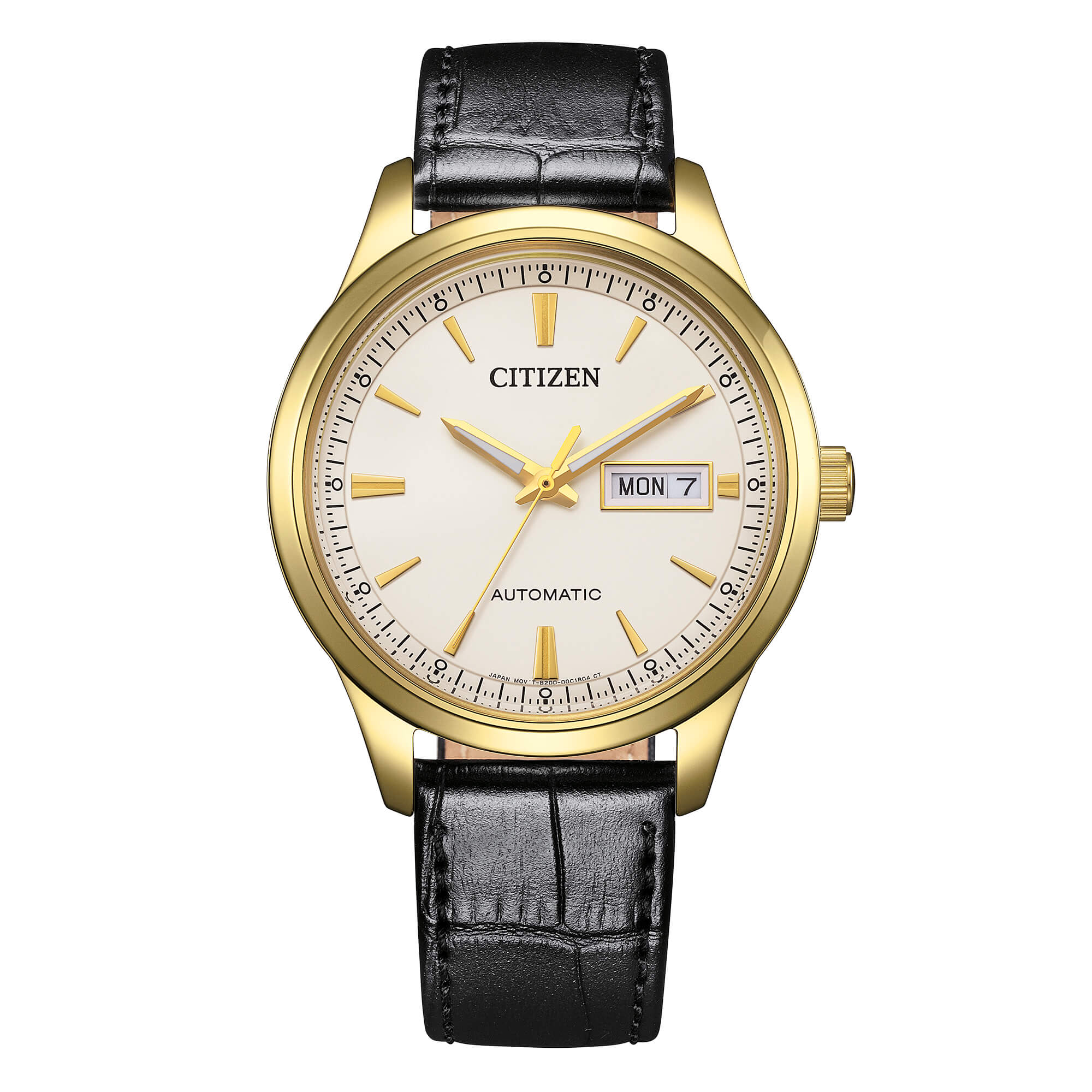 Orologio Uomo Citizen Automatico Dorato Acciaio Doppia Data NY4059-09A