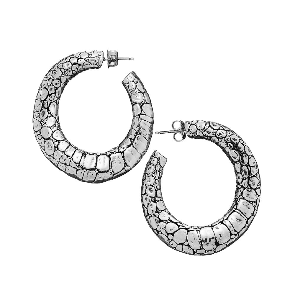 Orecchini Donna Giovanni Raspini Argento 925 Cerchio Coccodrillo 09256
