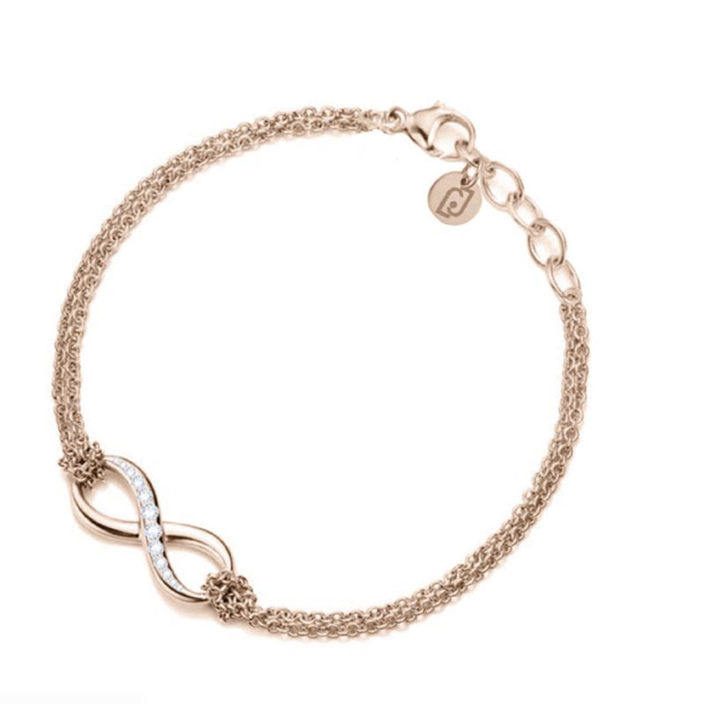 Bracciale Donna Liu Jo Acciaio Maglia Rollò Infinito con zirconi LJ2518