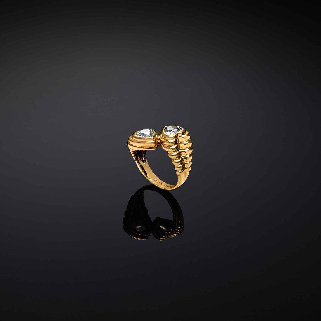 Anello Donna Chiara Ferragni Acciaio Dorato Cuori Grandi Intreccio J19AXP13014