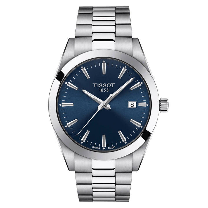 Orologio Uomo Tissot Gentleman Acciaio Quarzo Solo Tempo Data Blu T1274101104100