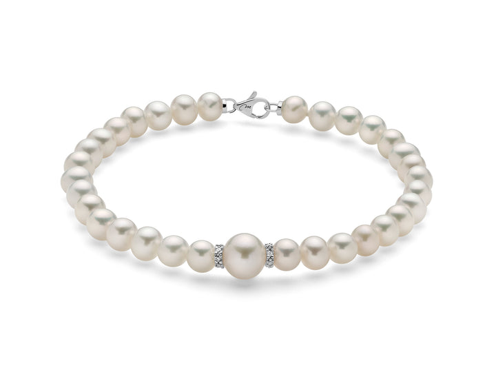 Bracciale Donna Miluna Perle Con 4 Inserti In Oro Bianco 375 PBR1557X