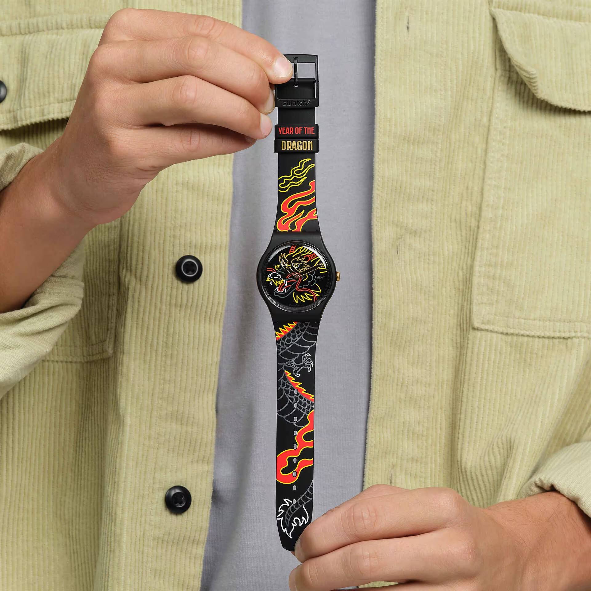 Orologio Unisex Swatch Pay Dragon In Wind Capodanno Cinese Quarzo SO29Z137