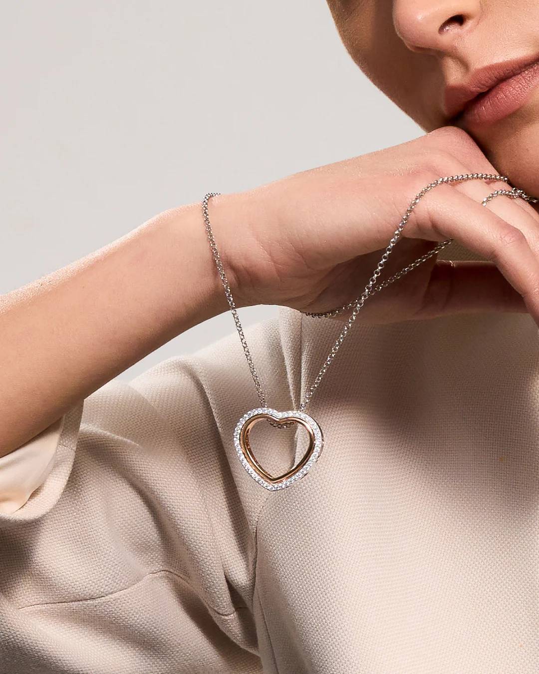 Collana Donna Roberto Giannotti Trilogia D'Amore Argento 925 Cuori GIA448