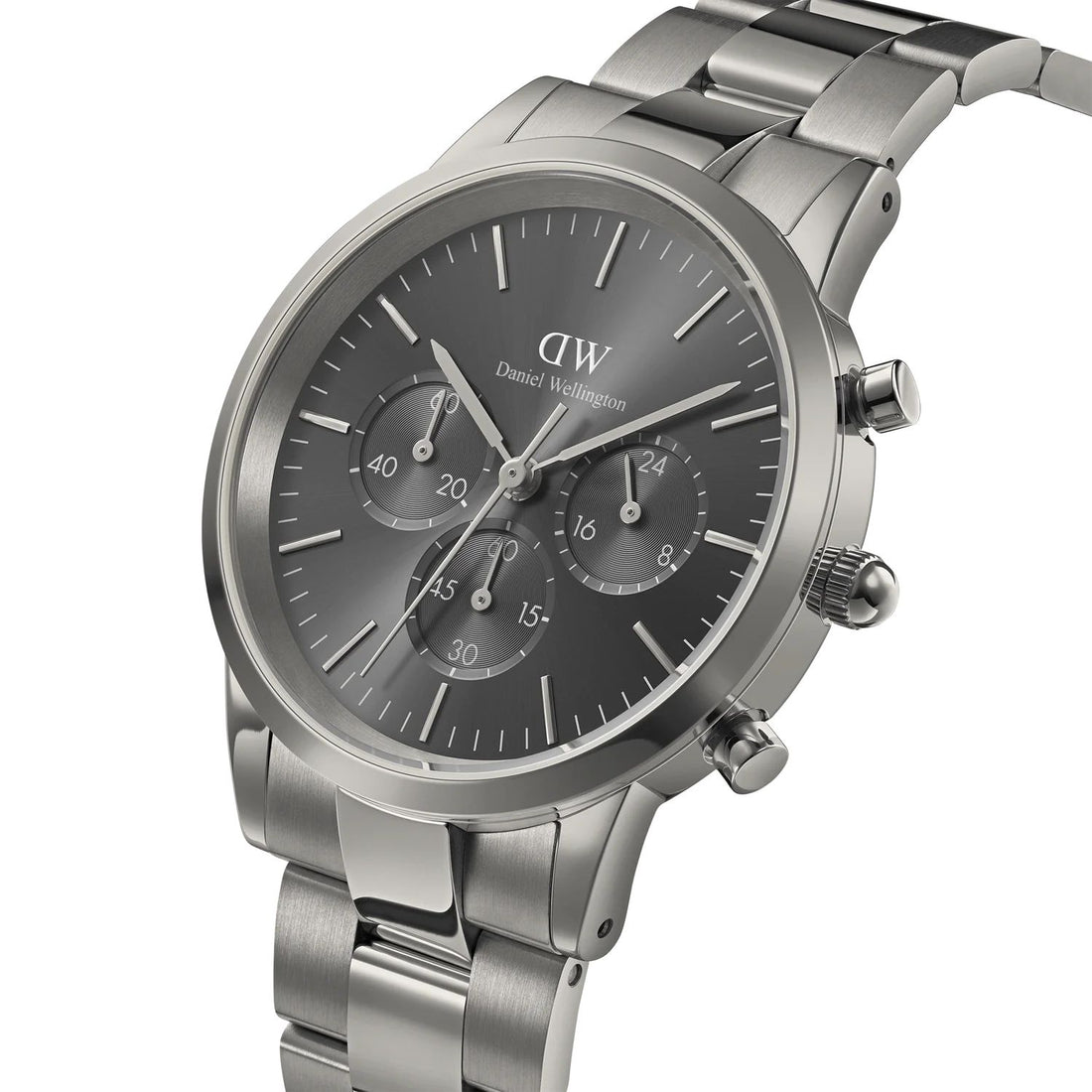 Orologio Uomo Daniel Wellington Cronografo Quarzo Acciaio Grigio PVD 42 mm DW00100643