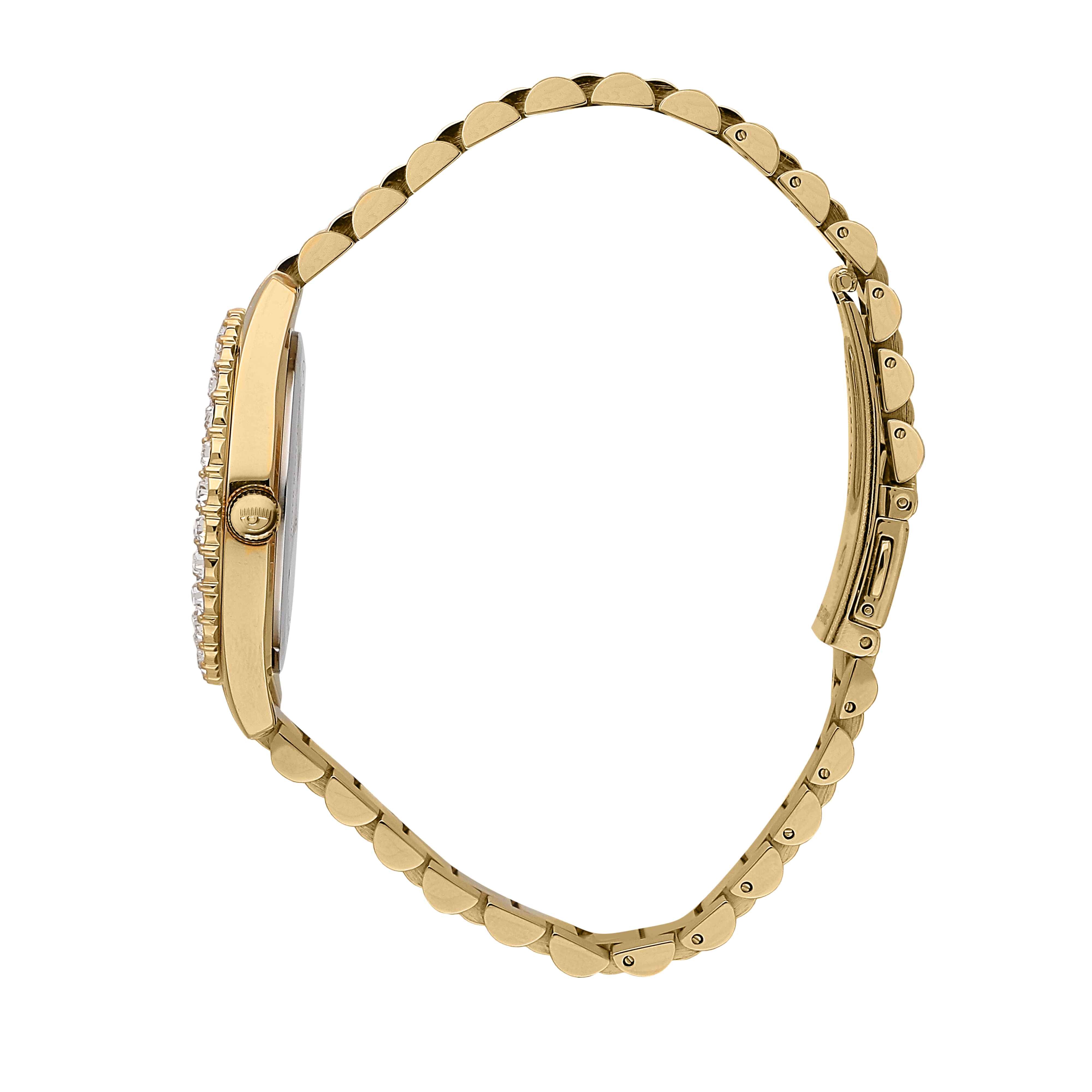 Orologio Donna Chiara Ferragni Acciaio Dorato Zirconi Quarzo Solo Tempo