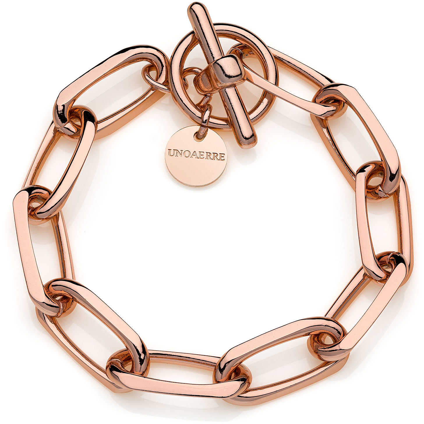 Bracciale Donna Unoaerre Bronzo Lucido Rosato Catena Ovale 520634