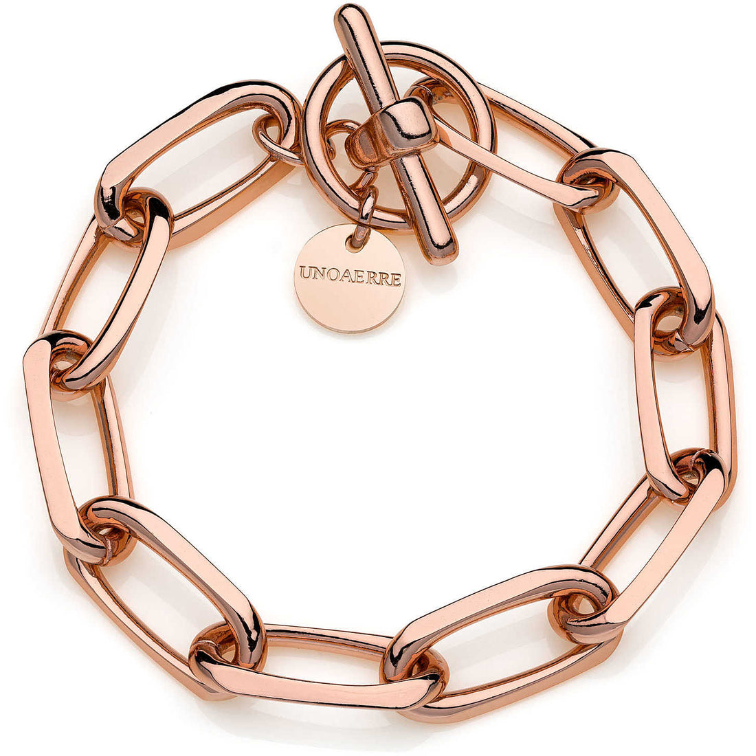 Bracciale Donna Unoaerre Bronzo Lucido Rosato Catena Ovale 520634