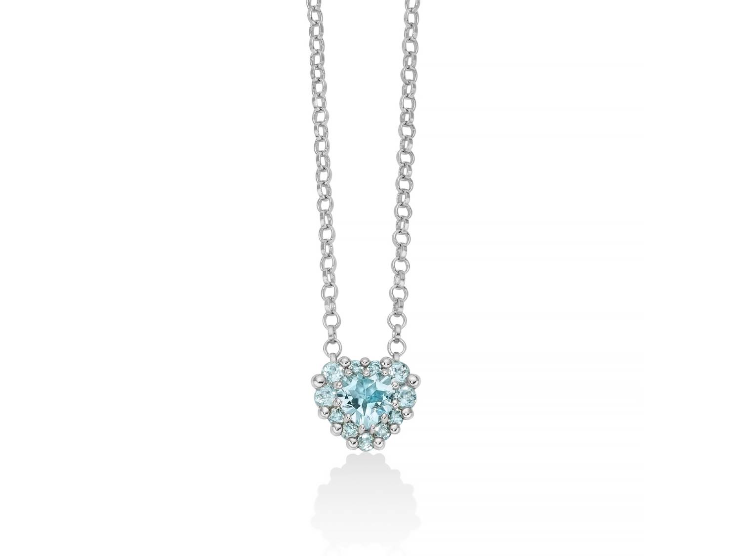 Collana Donna Miluna Gemma Del Cielo Argento 925 Topazio Azzurro Cuore CLD4802