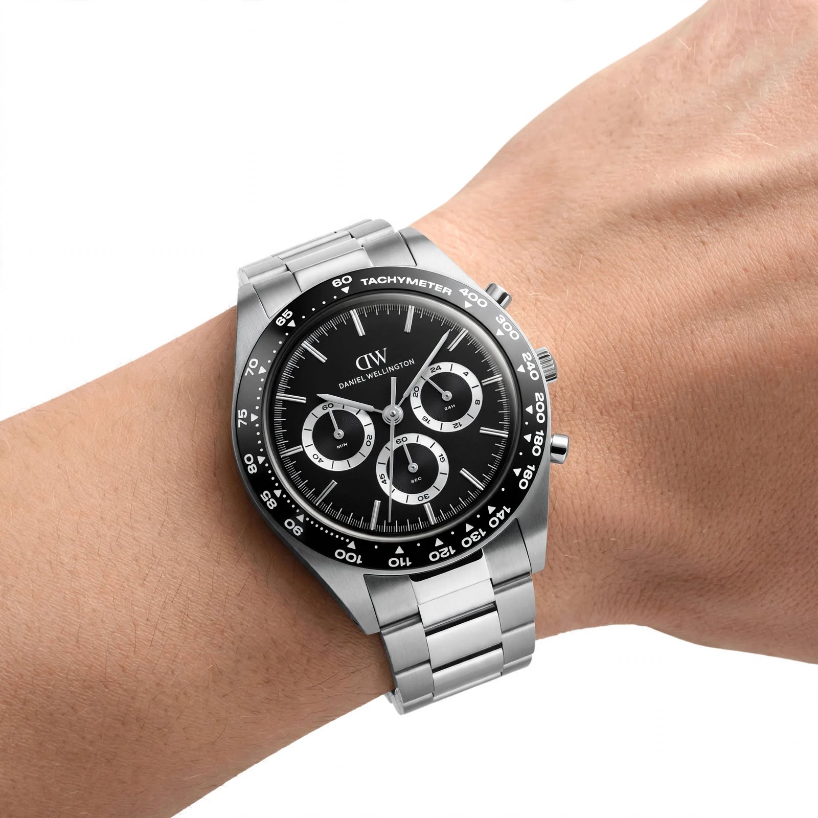 Orologio Uomo Daniel Wellington Iconic Tachymeter Acciaio Nero DW00100947
