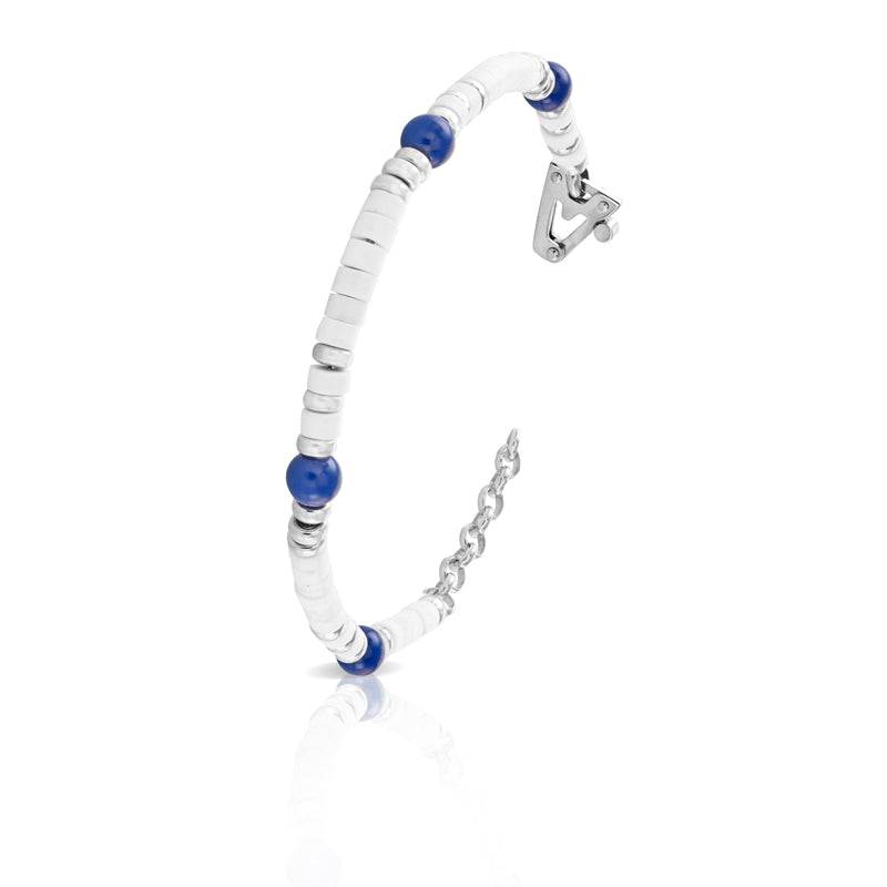 Bracciale in argento 925% Aulite, Lapis sulla chiusura diamante nero ct 0,01