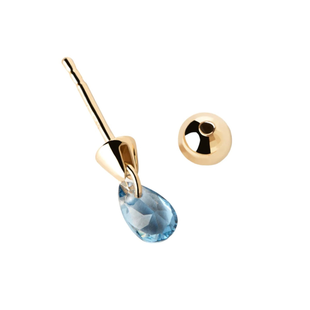 Orecchini mono Donna PDPaola Argento Dorato 925 Con Zircone Azzurro  PG01-202-U