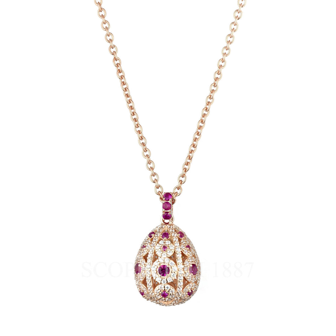 Collana Tatiana Fabergé in Argento con Zirconi Bianchi e rossi " Alexandra " ALP02RR