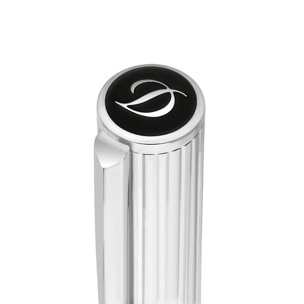 Penna Uomo Dupont Initial Piuma Cromata Acciaio Lacca Nero 270201