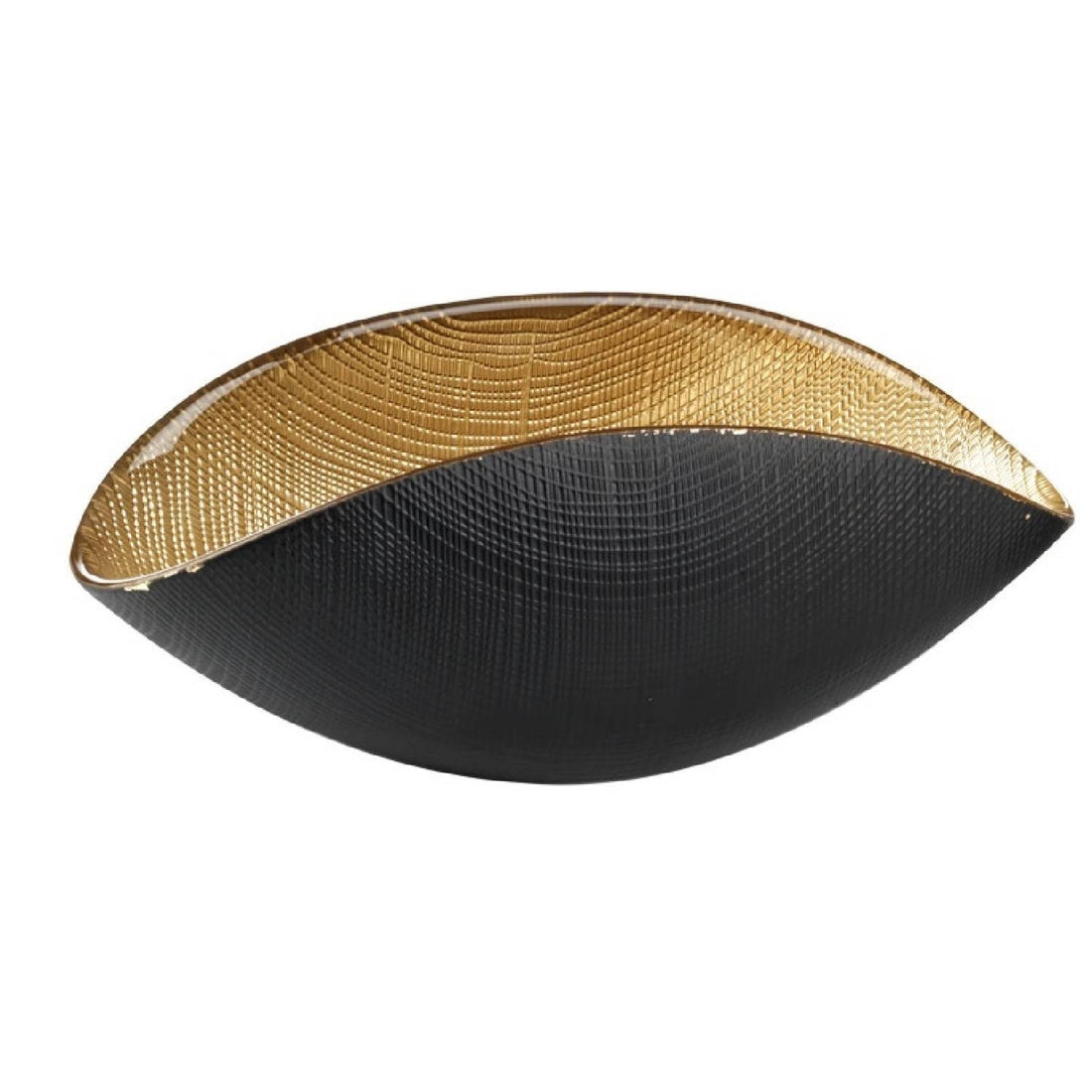 Centrotavola Cristallo Smalto Onlylux Burano Coppa Oro Nero 28X14 OL02303