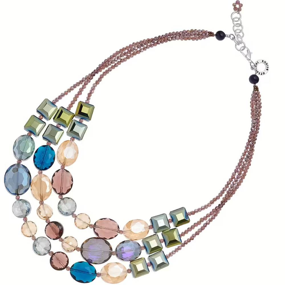Collana Donna Ottaviani Bronzo con Cristalli E Strass Colorati 501074C
